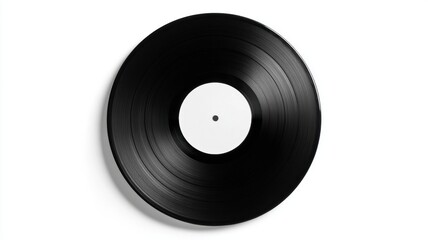 Classic vinyl record with a blank label on a white background.