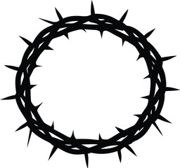 Jesus Christ crown of thorns vector, Black crown of thorns Eps isolated vector illustration