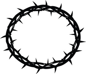 Obraz premium Jesus Christ crown of thorns vector, Black crown of thorns Eps isolated vector illustration