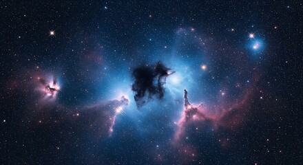 Naklejka premium Exploring the vibrant colors and intricate patterns of a distant nebula in deep space