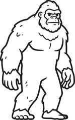 Fototapeta premium Powerful Bigfoot Illustration Majestic Creature of Myth and Legend