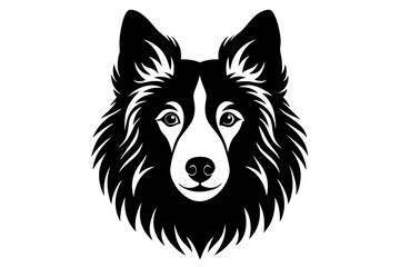 Fototapeta premium vector line art a dog lassie 
