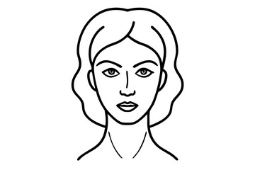 a woman line art  face 