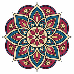 Intricate Mandala Vector Design with Floral and Geometric Patterns &ndash; Decorative Boho Style Art