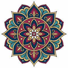 Intricate Mandala Vector Design with Floral and Geometric Patterns – Decorative Boho Style Art