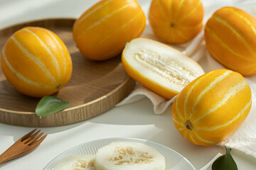 Cut Oriental Melon Summer Fruit