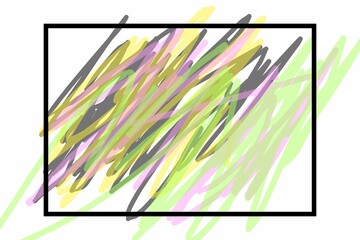 Square Frame Grunge Backgrounds with Ink and Paint Brush Strokes