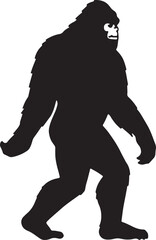 Mysterious Bigfoot Silhouette Cryptozoology Illustration