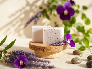 8K Soap Bars with Butterfly Pea Flowers