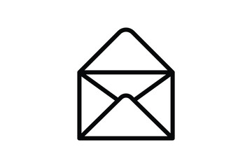 Letter icon, envelope, message symbol, isolated on transparent background.