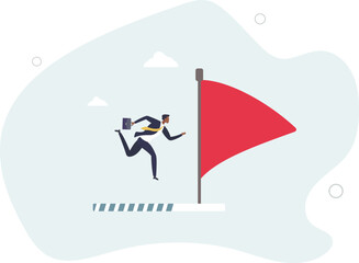 Fototapeta premium Progress or journey to success or achieve goal, business step or career path, mission or challenge to succeed, improvement concept. character life .