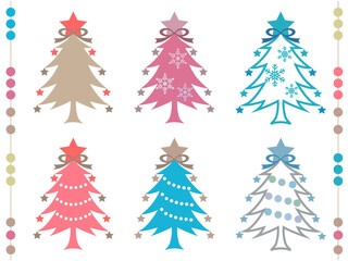 クリスマス■クリスマスツリーのイラストセット
