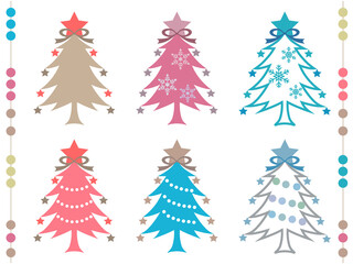 クリスマス■クリスマスツリーのイラストセット
