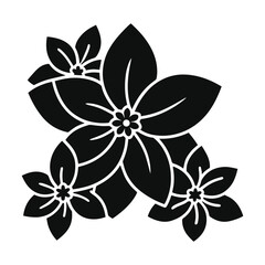 Minimal Black and White Floral Pattern Vector