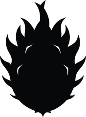 Dragon fruit silhouette vector, Dragon fruit black silhouette vector illustration