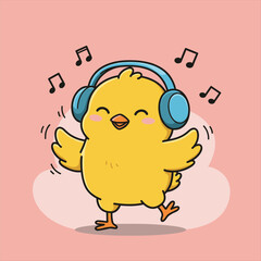 cute cartoon rooster singing a song