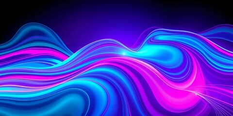 Obraz premium Abstract colorful blue background with flowing light waves and smooth futuristic curves