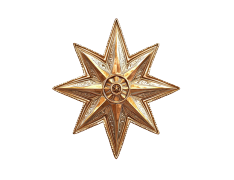 Ornate gold starburst emblem