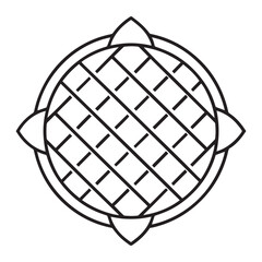 Striking Black and White Symmetrical Geometric Line Pattern