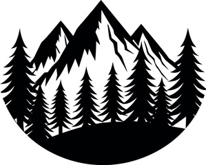 Obraz premium Scenic boat ride on a lake under a starry night sky silhouette vector