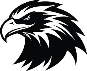 Eagle head vector illustration. Eagle head vector silhouette, Hawk head silhouette vector illustration

