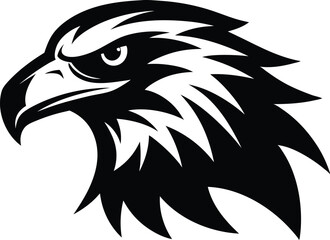 Fototapeta premium Eagle head vector illustration. Eagle head vector silhouette, Hawk head silhouette vector illustration 