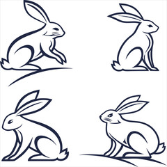 Fototapeta premium set of rabbits vector