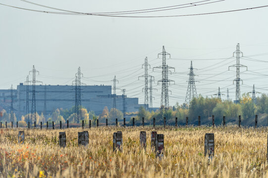 Industrial autumn landscape. it is an interdisciplinary field that includes aspects of urban design, architecture, geography, ecology, civil engineering, construction, environmental psychology,
