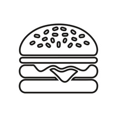 Stacked burger vector. Burger silhouette. Hamburger symbol