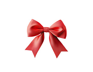 Red satin ribbon bow,  elegant and festive