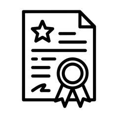 Outline Certificate Document Award Icon