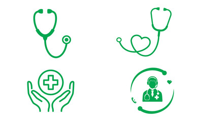 heart love life icon vector set health medical help charity support donation care sign illustration