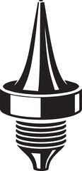 3D Print Nozzle Icon Silhouette Vector | Sharp Black Vector Art for Technical Illustration