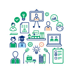 Business, Education, and Learning Icon Set