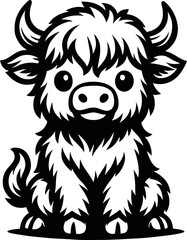 Cute Highland Cow Calf SVG Cut Files for Cricut & Silhouette