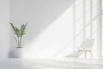 modern minimalist empty space with white and clean background