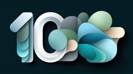 Anniversary logo 10th concept. Abstract modern typographic composition with the number 10