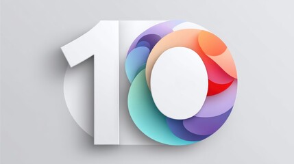 Anniversary logo 10th concept. Colorful circular design featuring the number 10
