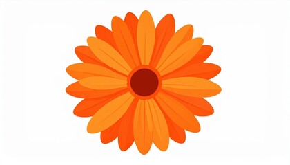 Orange Flower Illustration Graphic Design