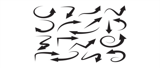 Curved arrows. Arrow sign. Curved arrows set. Arrow symbol collection. Vector illustration.art