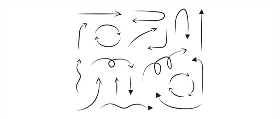 Curved arrows. Arrow sign. Curved arrows set. Arrow symbol collection. Vector illustration.art