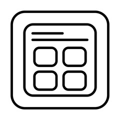 App Dashboard Interface Grid Icon Outline