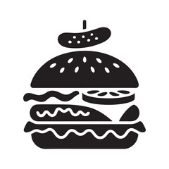 Bold burger icon. Clean burger design element vector