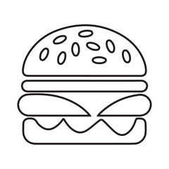 Bold burger icon. Clean burger design element vector