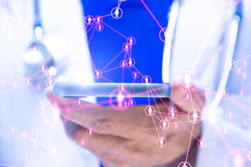 mano, medico, dottore, telefono, applicazione, salute, sanità, pazienti, appuntamento,...