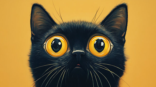 Wide-eyed expressive cats in icon style representing moods like panic, smirk, and zen 