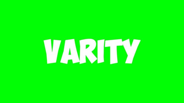 Varity word green screen animation video