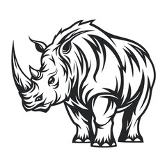 Fototapeta premium monochrome-rhino-mascot---strong--bold-lines--trib (1).eps