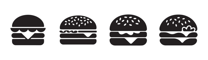 Black burger Graphic. Burger Symbol icon. Burger silhouette. Vector illustration eps 10