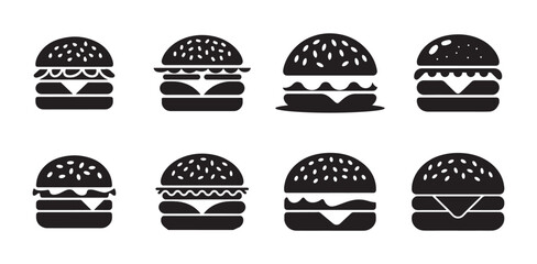 Black burger Graphic. Burger Symbol icon. Burger silhouette. Vector illustration eps 10